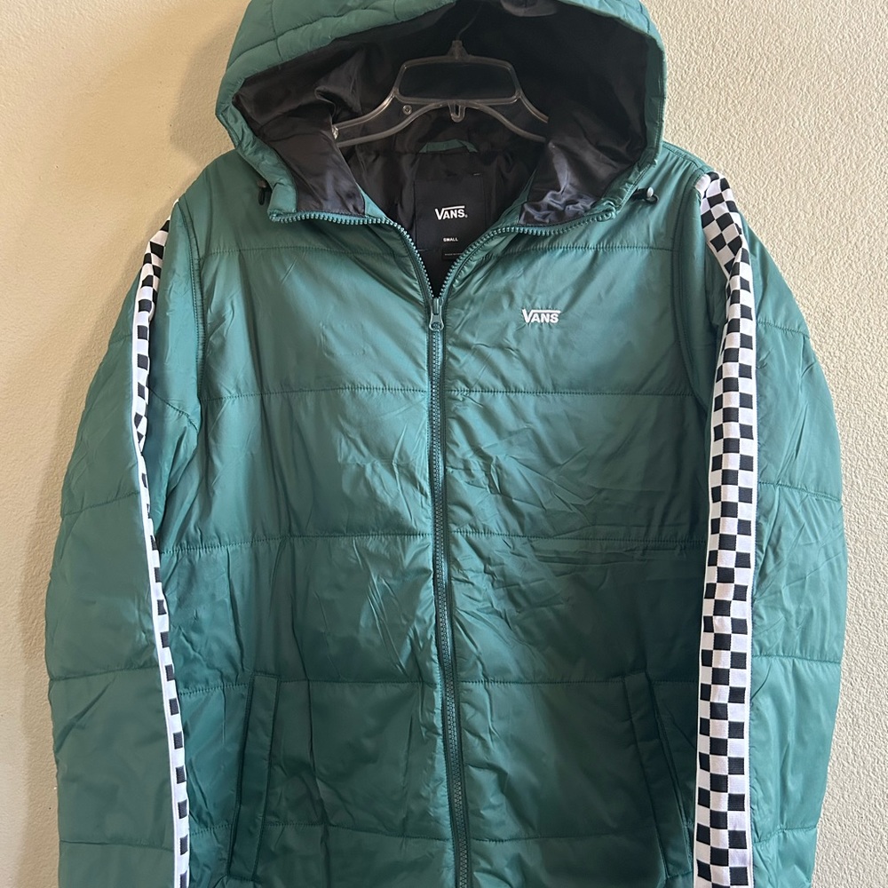 New Vans Off The Wall Checkered Men’s Green Puffer Jacket
